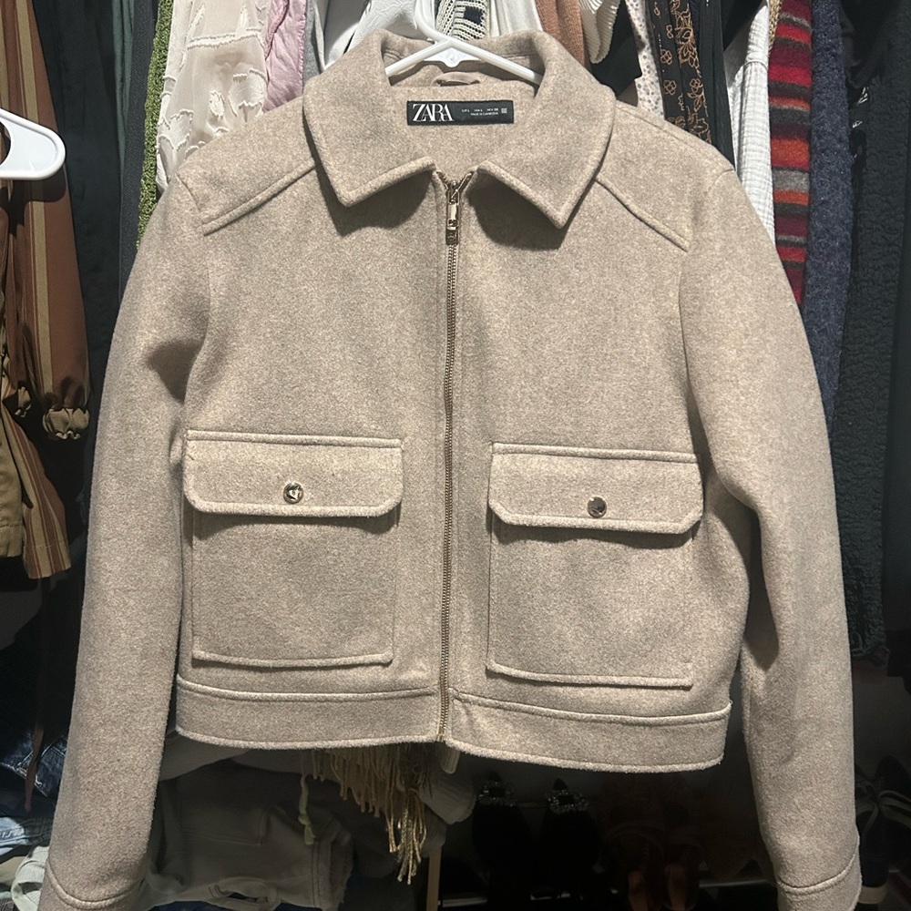 Zara Women's Tan Utility Jacket